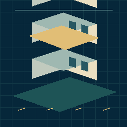 Animated house being assembled