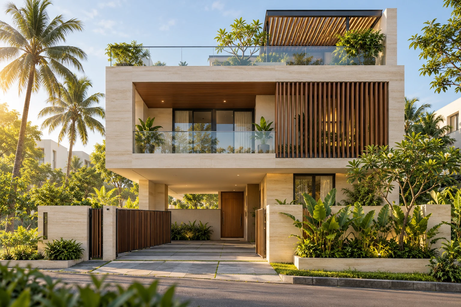 Illustrative contemporary duplex house