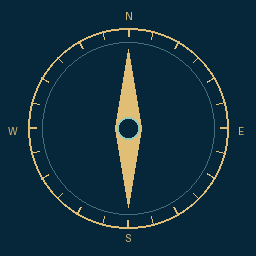 Moving directional compass
